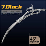 Fenice 45° Curved Dog Grooming Scissors, Japan 440C Steel