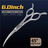 Fenice 45° Curved Dog Grooming Scissors, Japan 440C Steel