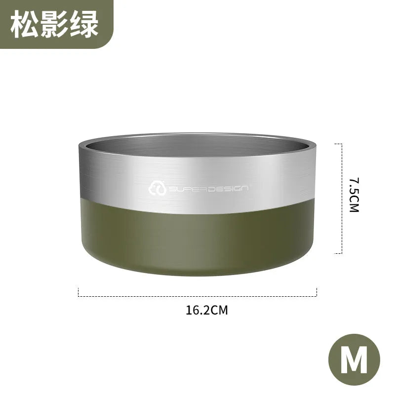 Insulated Stainless Steel Dog Bowl with Non-Slip Base