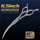 Fenice 45° Curved Dog Grooming Scissors, Japan 440C Steel