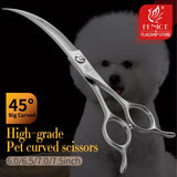 Fenice 45° Curved Dog Grooming Scissors, Japan 440C Steel