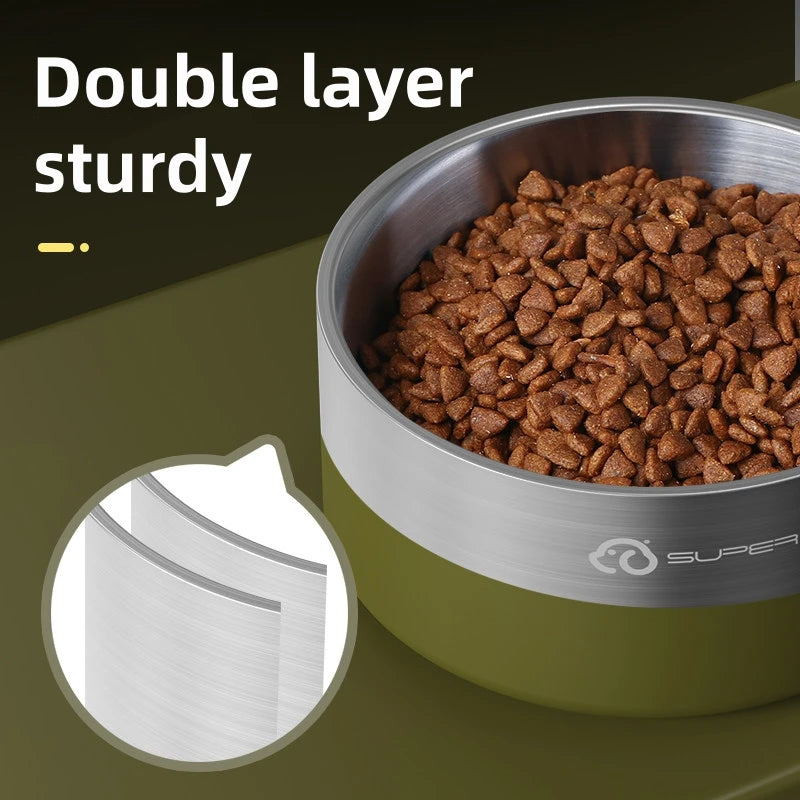 Insulated Stainless Steel Dog Bowl with Non-Slip Base