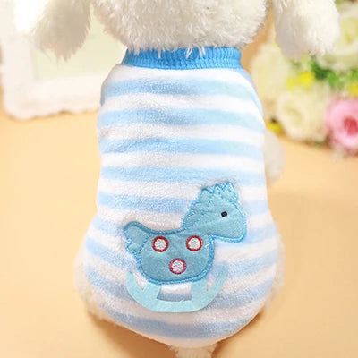 Rainbow Striped Dog Vest with Caterpillar Design for Small Dogs