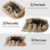 3-in-1 Convertible Dog Bed, Sofa and Mat for Small Dogs and Cats