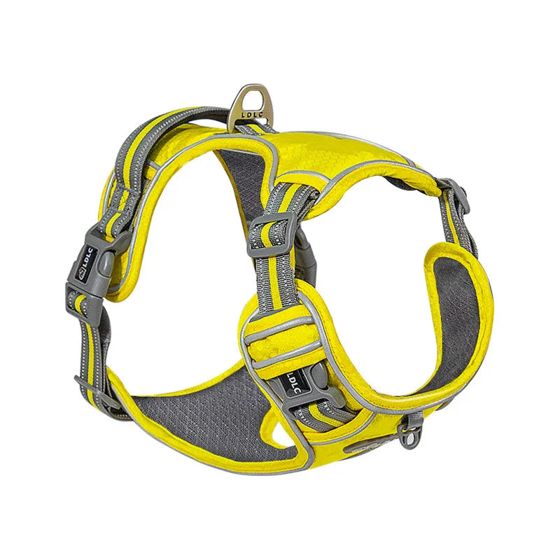 Padded Reflective Dog Harness Vest with Quick-Release Buckles