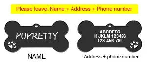 Personalized Dog ID Tag, Engraved Stainless Steel Bone