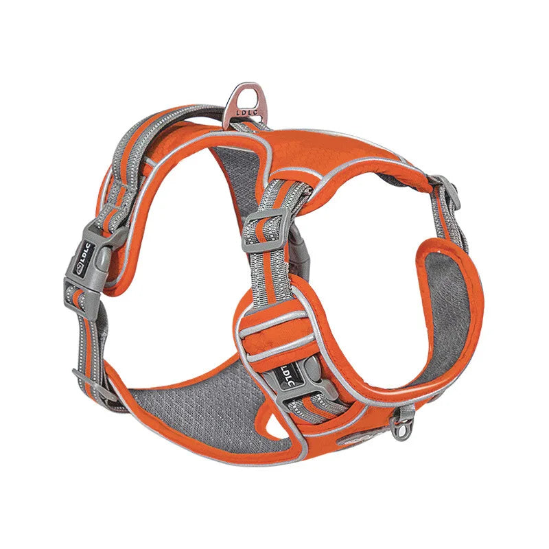 Padded Reflective Dog Harness Vest with Quick-Release Buckles