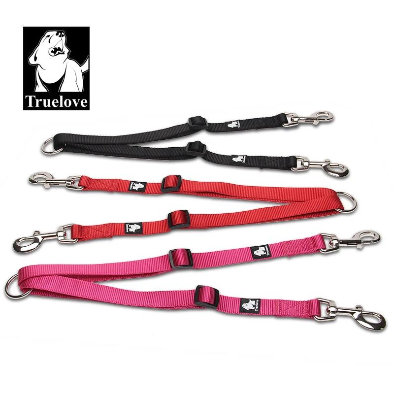 Double Dog Leash Coupler for Two Dogs, No Tangle Reflective Nylon