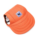 Canvas Dog Baseball Hat with Ear Holes, Adjustable Cap S to XL