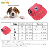 Canvas Dog Baseball Hat with Ear Holes, Adjustable Cap S to XL