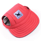 Canvas Dog Baseball Hat with Ear Holes, Adjustable Cap S to XL