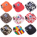 Canvas Dog Baseball Hat with Ear Holes, Adjustable Cap S to XL
