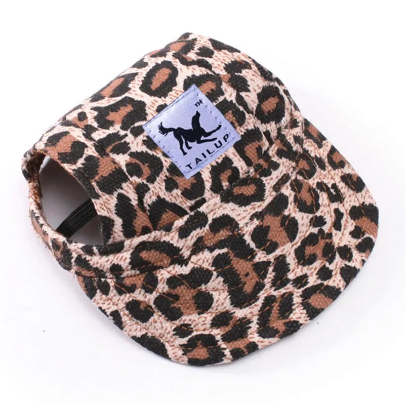 Canvas Dog Baseball Hat with Ear Holes, Adjustable Cap S to XL