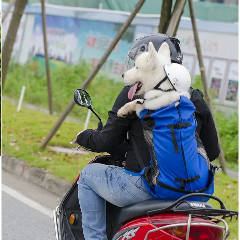 Dog Carrier Backpack with Head-Out Opening for Hiking and Biking