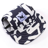 Canvas Dog Baseball Hat with Ear Holes, Adjustable Cap S to XL