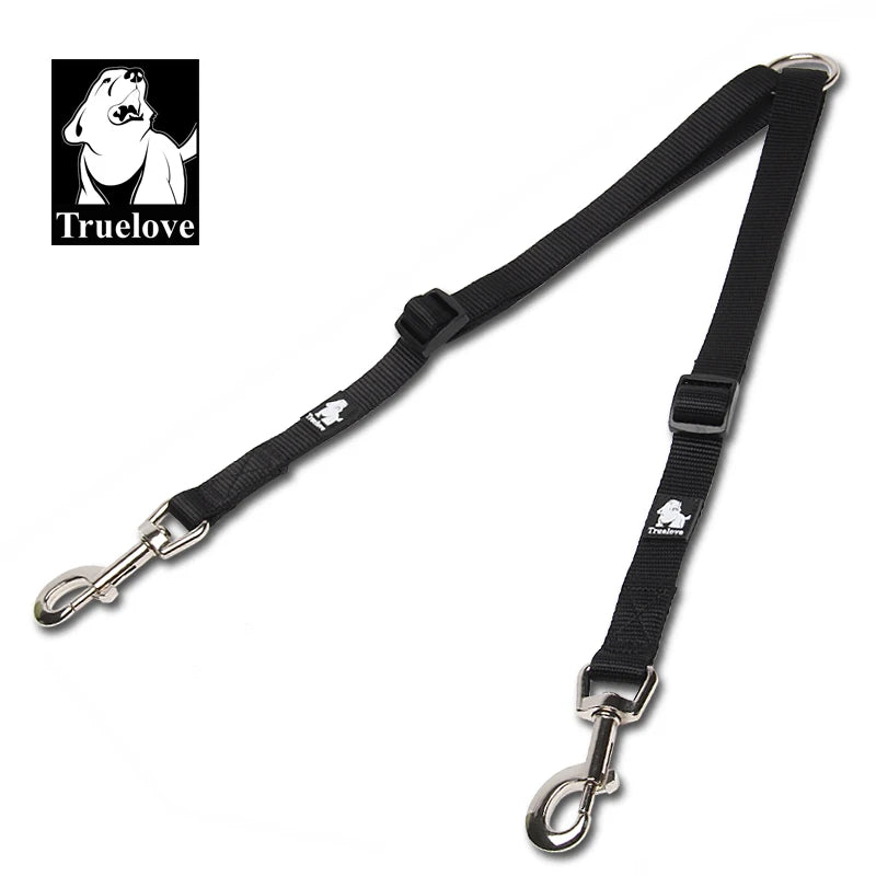 Double Dog Leash Coupler for Two Dogs, No Tangle Reflective Nylon