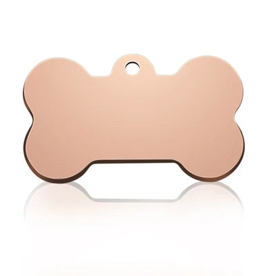 Personalized Bone Shaped Dog Tag, Engraved Stainless Steel