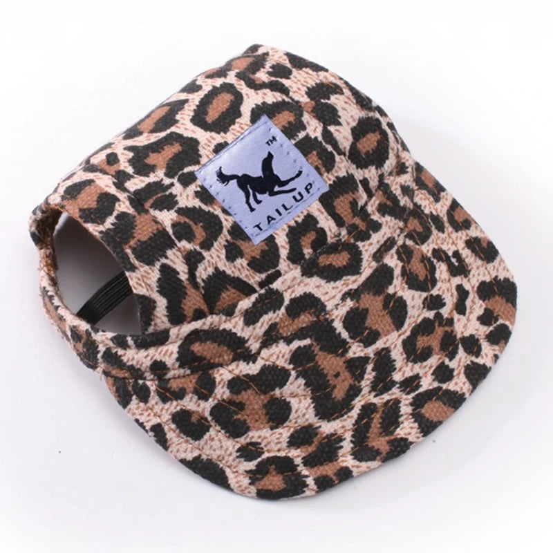 Canvas Dog Baseball Hat with Ear Holes, Adjustable Cap S to XL