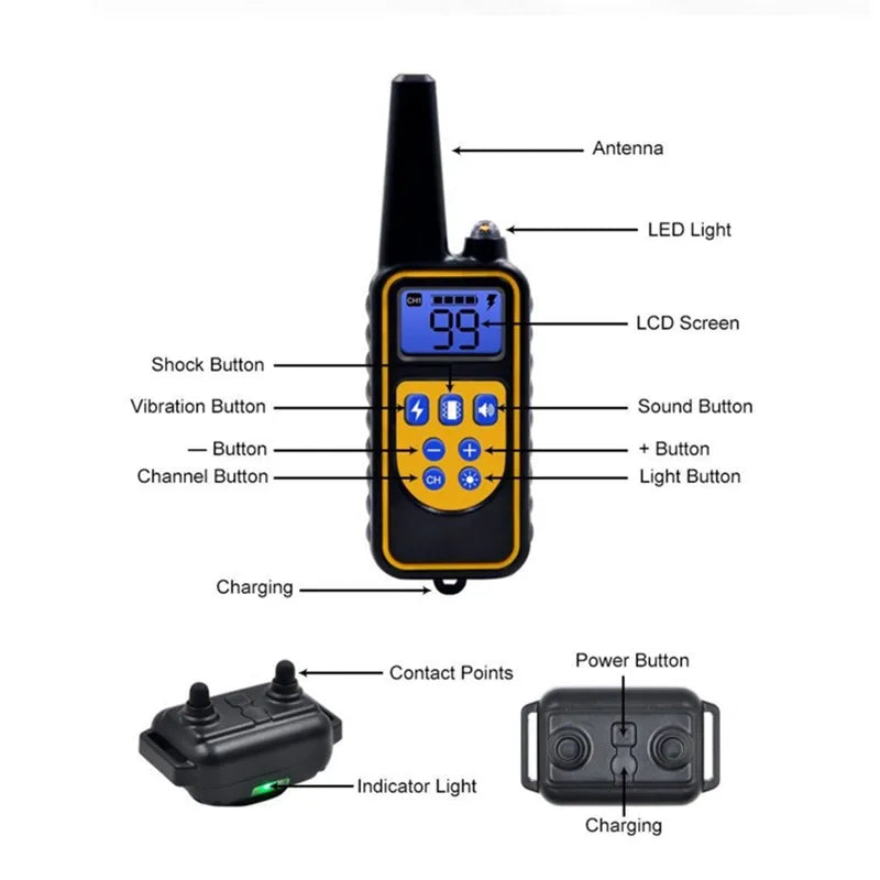 Dog Training Collar with Remote, 1 to 99 Levels, 2600 ft Range