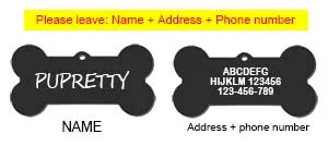 Personalized Dog ID Tag, Engraved Stainless Steel Bone