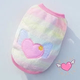 Rainbow Striped Dog Vest with Caterpillar Design for Small Dogs