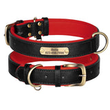 Personalized Leather Dog Collar with Engraved Nameplate, Pin Buckle