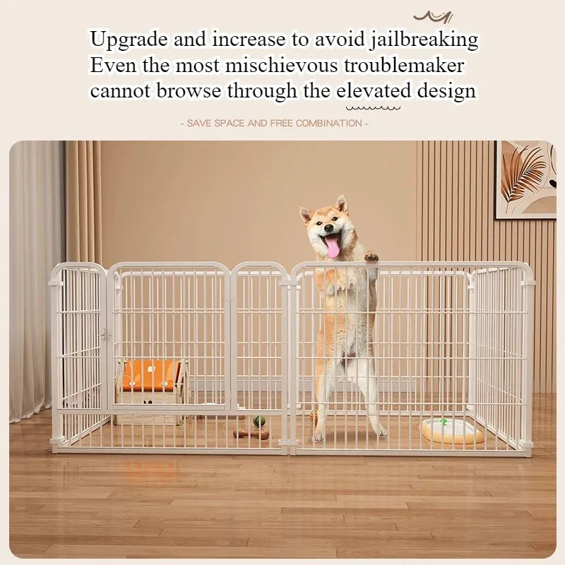 Indoor Dog Playpen with Self-Locking Gate for Small & Medium Dogs