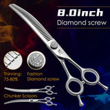 Curved Chunkers and Thinners for Dog Grooming, 7 or 7.5 Inch