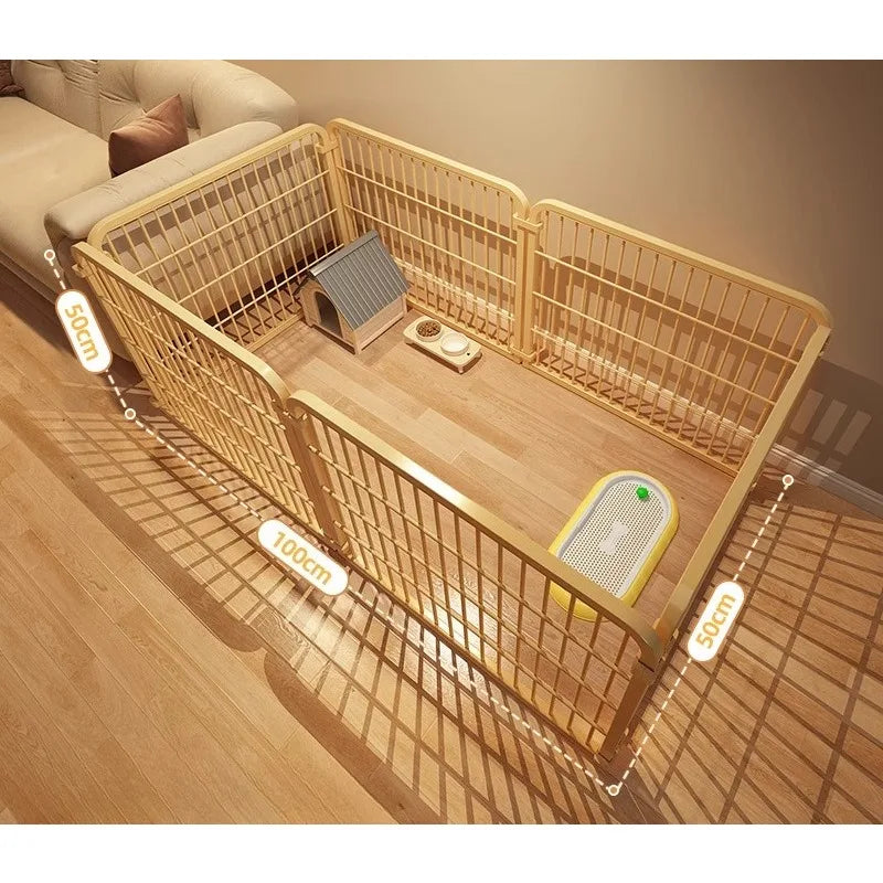 Indoor Dog Playpen with Self-Locking Gate for Small & Medium Dogs