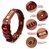 Genuine Leather Personalized Dog Collar for Pitbulls and Large Dogs
