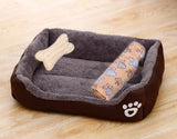 Plush Rectangle Dog Bed with Raised Sides in Candy Colors