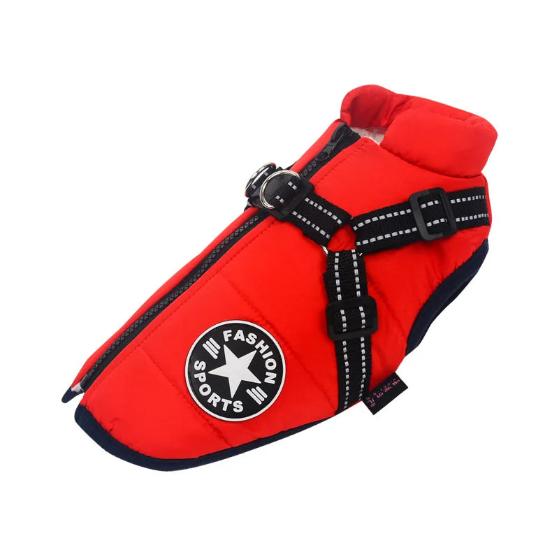 Waterproof Winter Dog Coat with Built-In Harness, S to 5XL