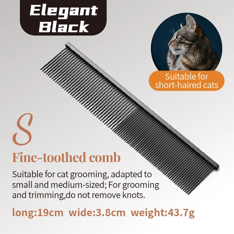 Stainless Steel Dog Grooming Comb with Tapered Pins, 4 Styles