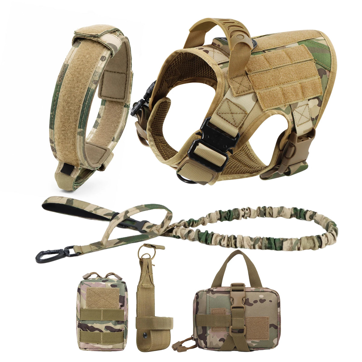 Tactical Dog Harness with MOLLE Panels for Medium & Large Dogs
