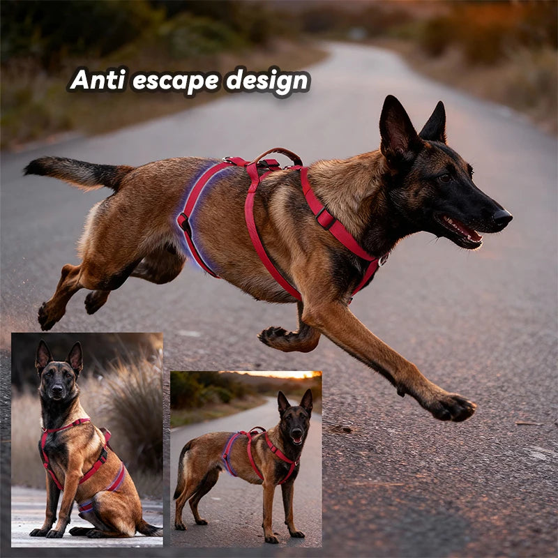 Adjustable Nylon Vest Harness for Large Dogs, M to XL