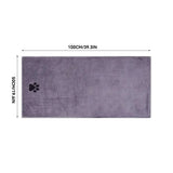 Microfiber Dog Bath Towel with Embroidered Paw Print