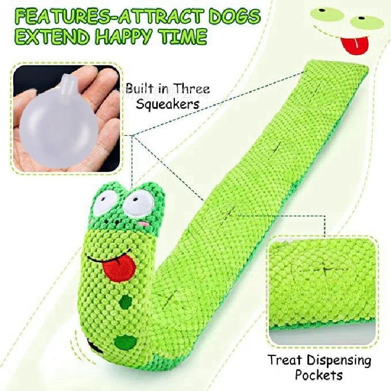 Plush Frog Dog Puzzle Toy for Sniffing and Food Hiding