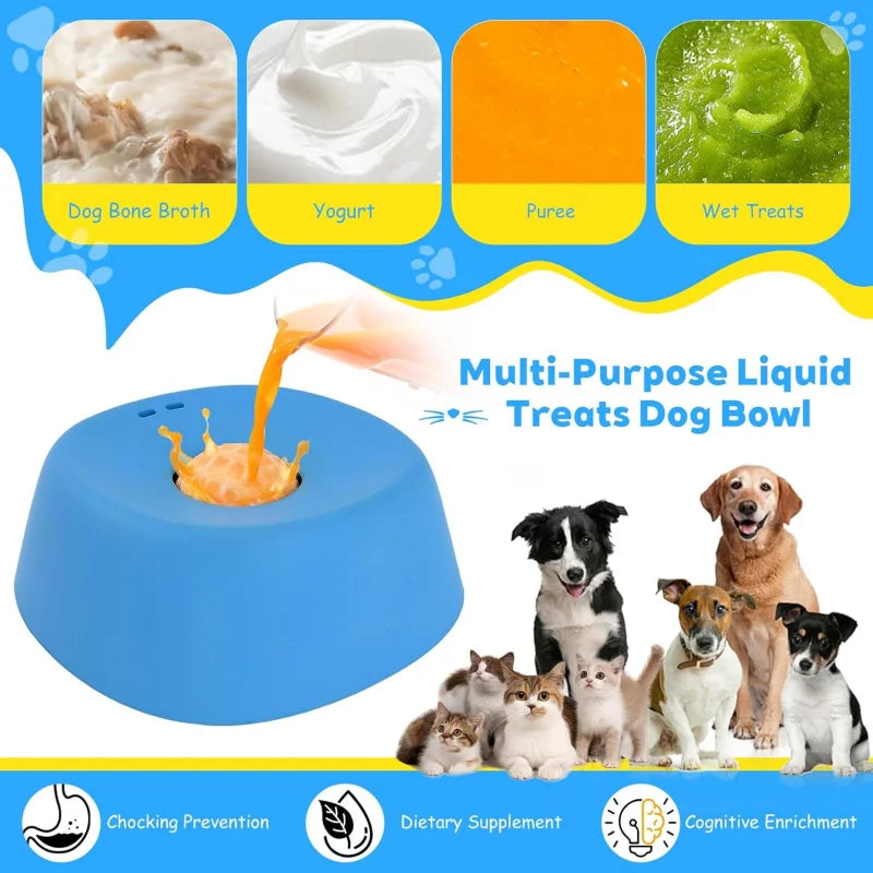 Non-Slip Slow Feeder Dog Bowl, 3/4 Cup, Lick Toy for Treats