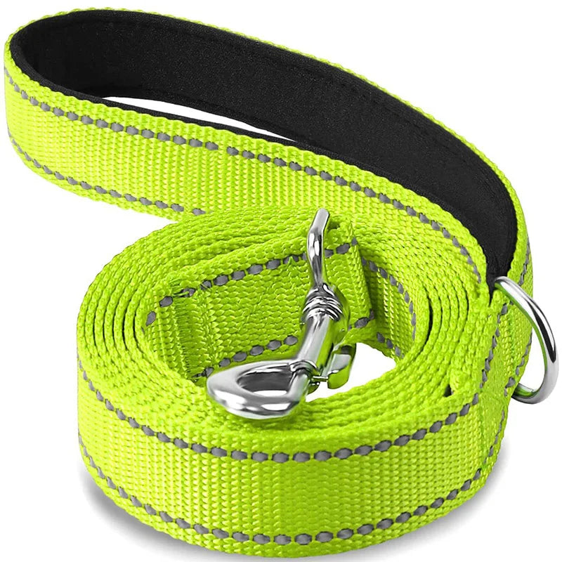 Reflective Nylon Dog Leash with Padded Handle, 4, 5 or 6 ft
