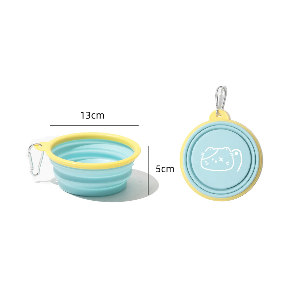 Clip-On Hiking Dog Bowl, Folds Flat for Trails and Road Trips