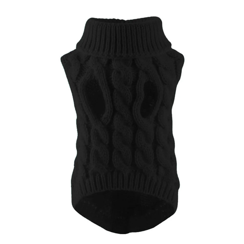 Classic Knit Dog Sweater for Small Dogs in 5 Solid Colors