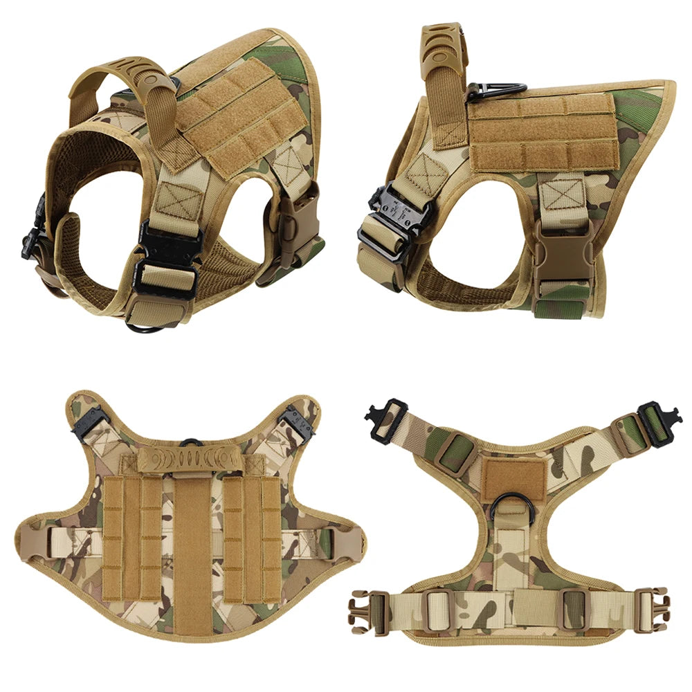 Tactical Dog Harness with Handle for Large Dogs, S to XL Sizes