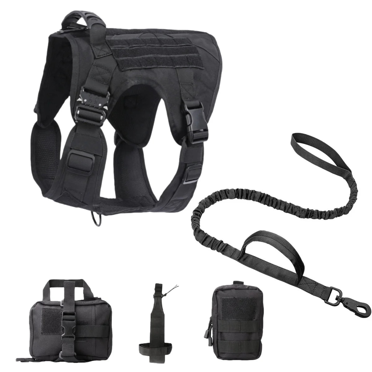 Tactical Dog Harness with MOLLE Panels and Handle for Large Dogs