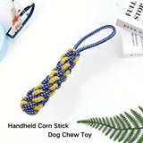 Cotton Rope Dog Chew Toy in Carrot, Dumbbell and Corn Shapes