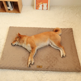 Plush Dog Crate Mat with Removable Washable Faux Fur Cover