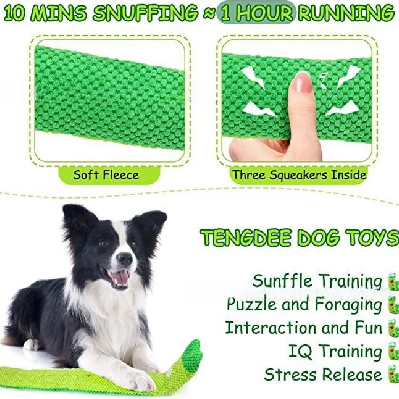 Plush Frog Dog Puzzle Toy for Sniffing and Food Hiding