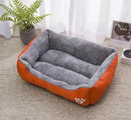 Plush Rectangle Dog Bed with Raised Sides in Candy Colors