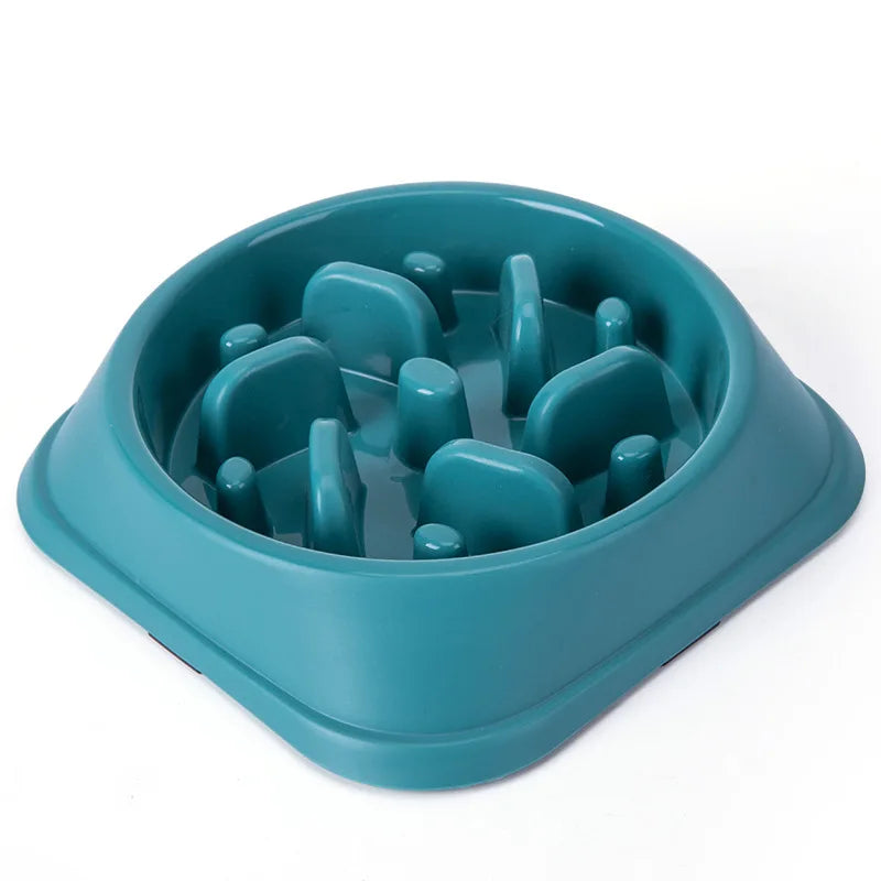 Anti-Gulping Puzzle Dog Bowl with Four Non-Slip Pads, Slow Feeder