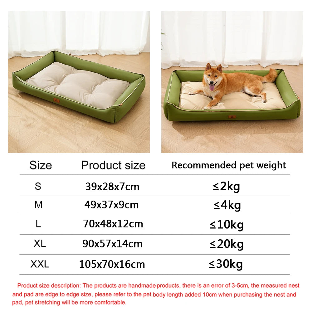 Waterproof Bolster Dog Bed with Removable Pad, S to 2XL