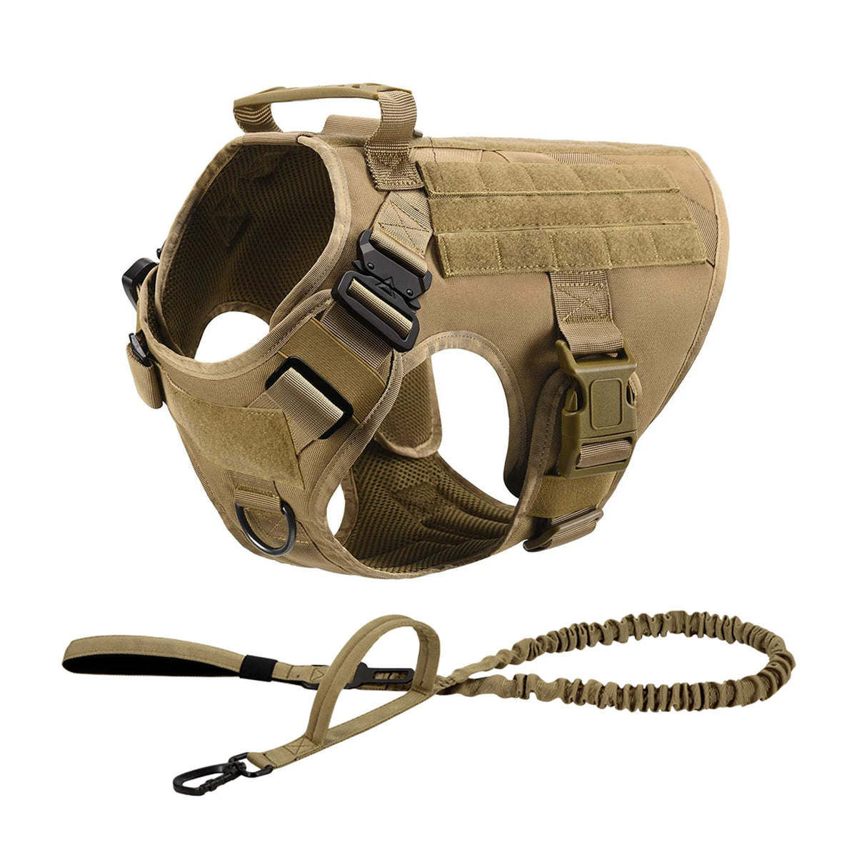 Tactical Dog Harness and Collar Set for Medium & Large Dogs